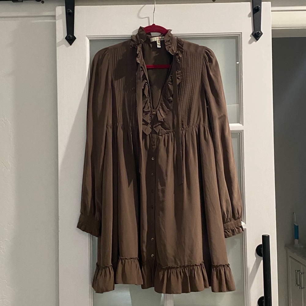 Silk Joie Babydoll Ruffle Dress